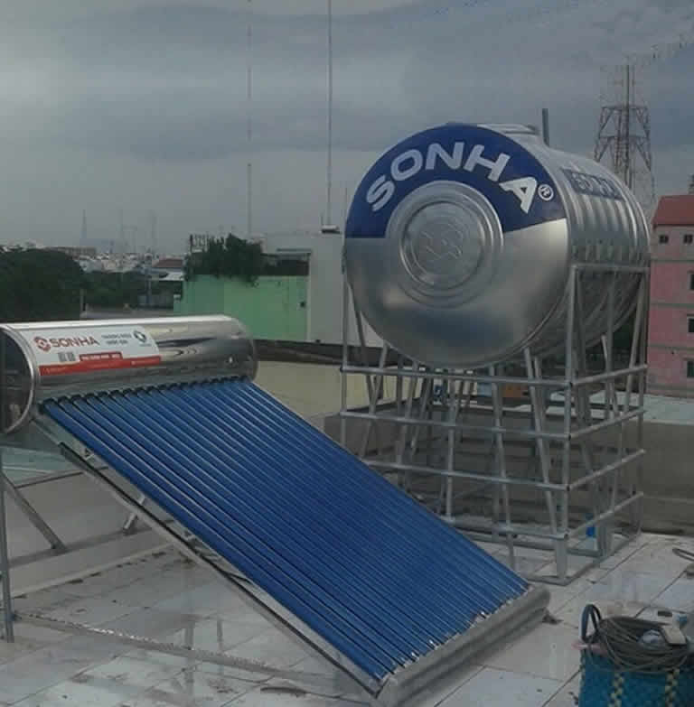 Bồn inox Sơn Hà 2000 lít chân cao 1mm