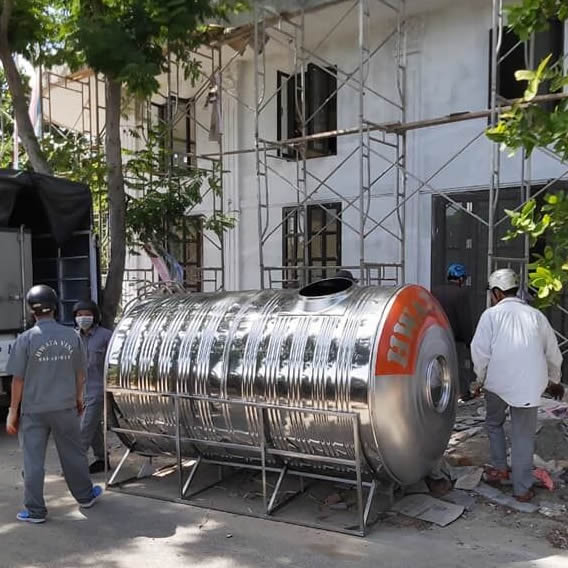 Bồn nước inox 6000L ngang Hwata