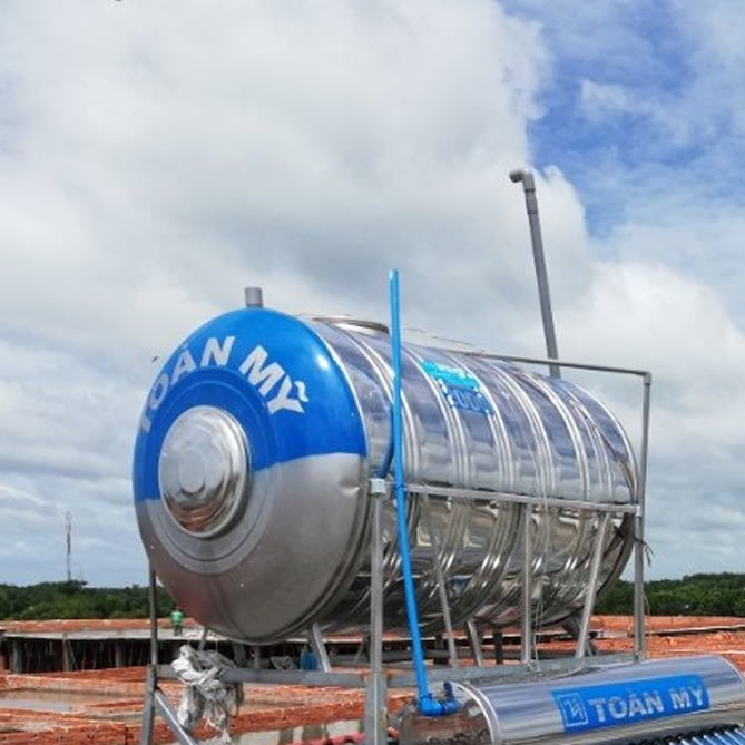 Bồn inox Toàn Mỹ 2000 lít ngang