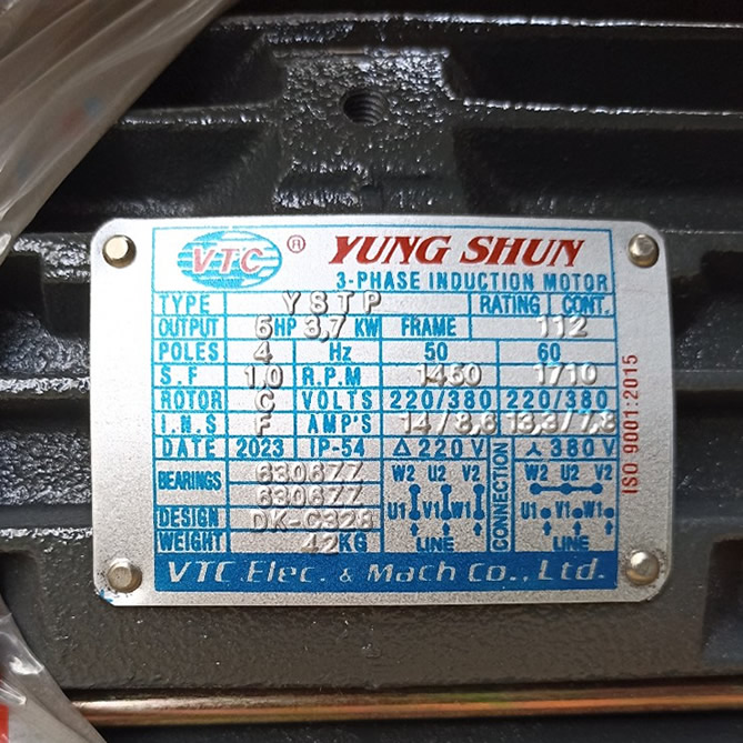 TSKT Motor VTC 5 ngựa 3 pha tua 1.450