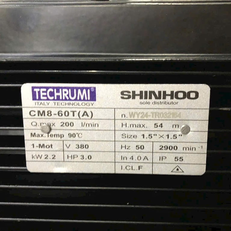 Thông số kỷ thuật Máy bơm đa tầng cánh TECHRUMI 3Hp 380v